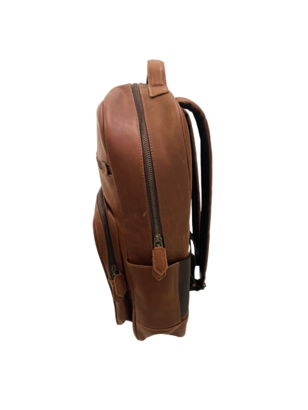 Johnston & Murphy Unisex Rhodes Backpack in Brown Full Grain Leather - Picture 6 of 7